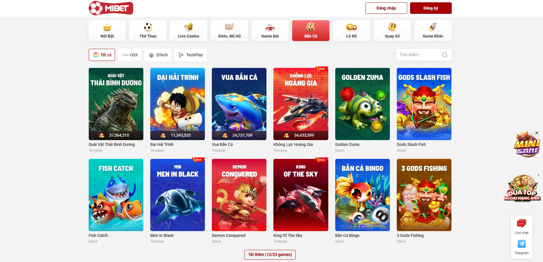 Những trò chơi hay và các sảnh hấp dẫn